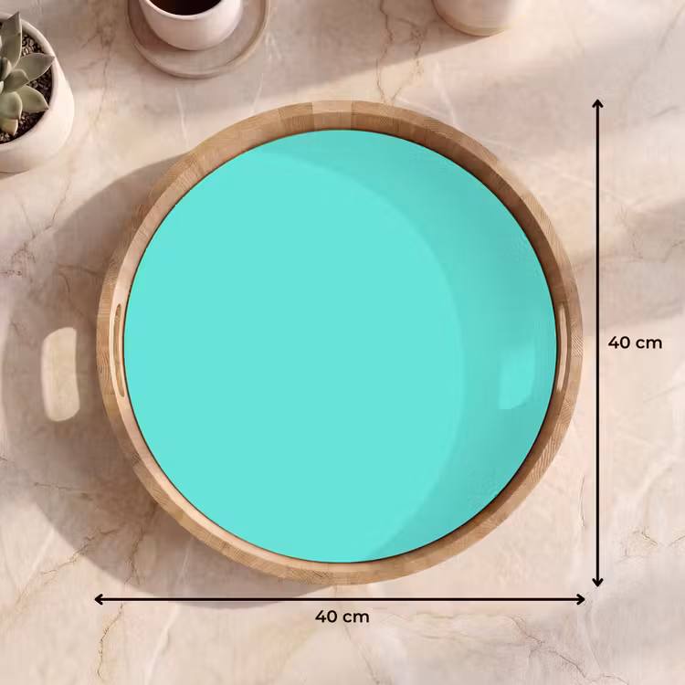 Electric - Cyan - Turkoois Dienblad Rond middel 914 -USP_Formaat