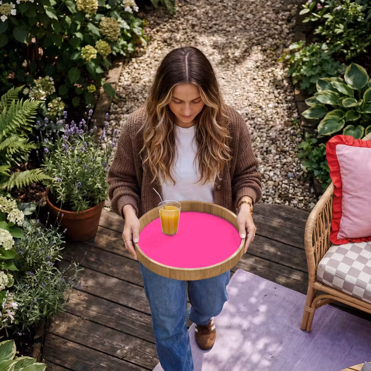 Electric - Magenta - Roze Dienblad Rond middel 914 -sfeer5