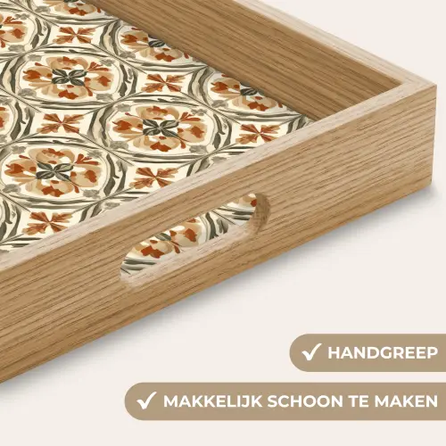 Elegant - Antiek - Kleurrijk Dienblad Rechthoek middel 911 -USP_HandgreepNL