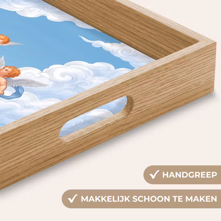 Engel - Vliegend - Klassiek - Blauw Dienblad Rechthoek middel -USP_HandgreepNL