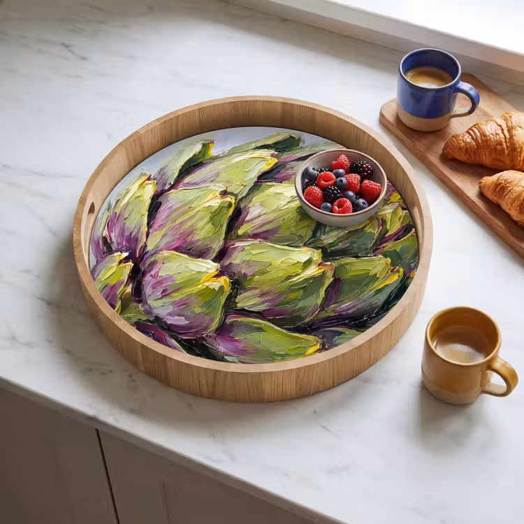 Dienblad - Eten - Artisjok - Modern - Eten - Artisjok - Modern Dienblad Rond middel