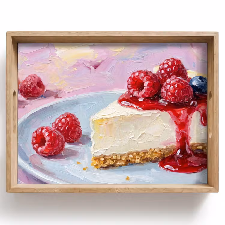 Eten - Cheesecake - Bessen - Abstract - Roze Dienblad Rechthoek middel -z3d_shopping