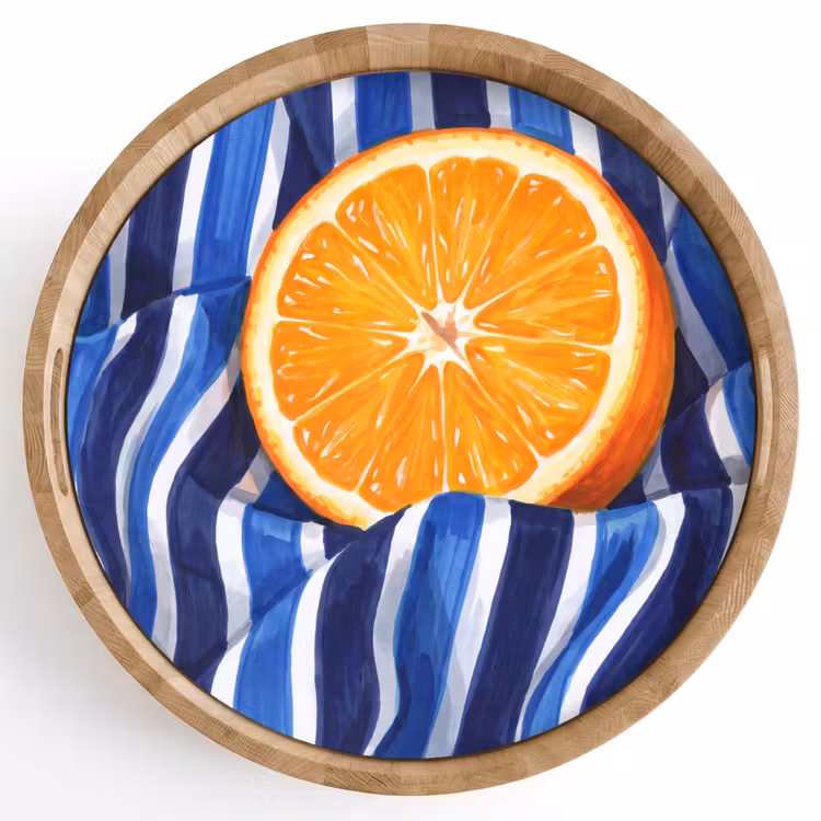 Dienblad - Eten - Fruit - Oranje - Eten - Fruit - Oranje Dienblad Rond middel