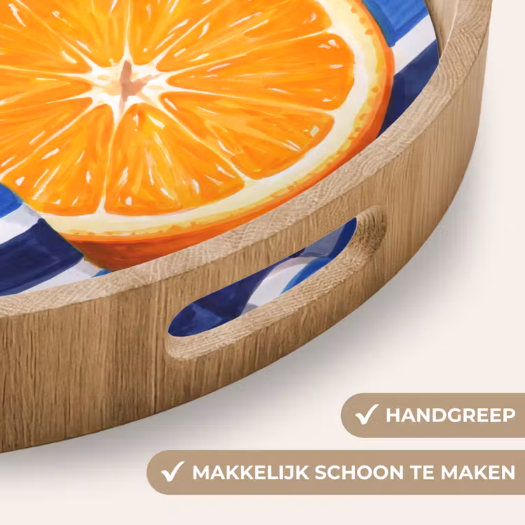 Dienblad - Eten - Fruit - Oranje - Eten - Fruit - Oranje Dienblad Rond middel