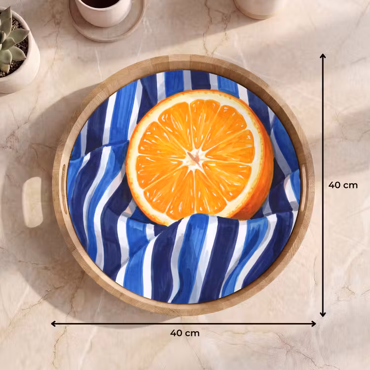 Dienblad - Eten - Fruit - Oranje - Eten - Fruit - Oranje Dienblad Rond middel