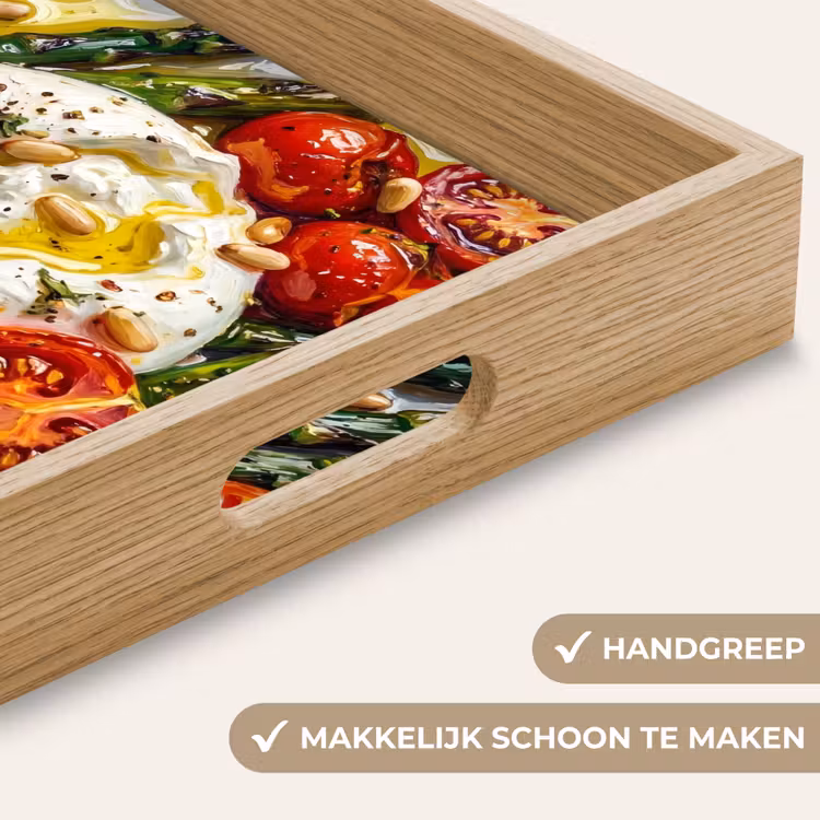 Eten - Groenten - Kaas - Modern - Vers Dienblad Rechthoek middel -USP_HandgreepNL