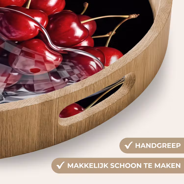 Dienblad - Eten - Kersen - Rood - Eten - Kersen - Rood Dienblad Rond middel