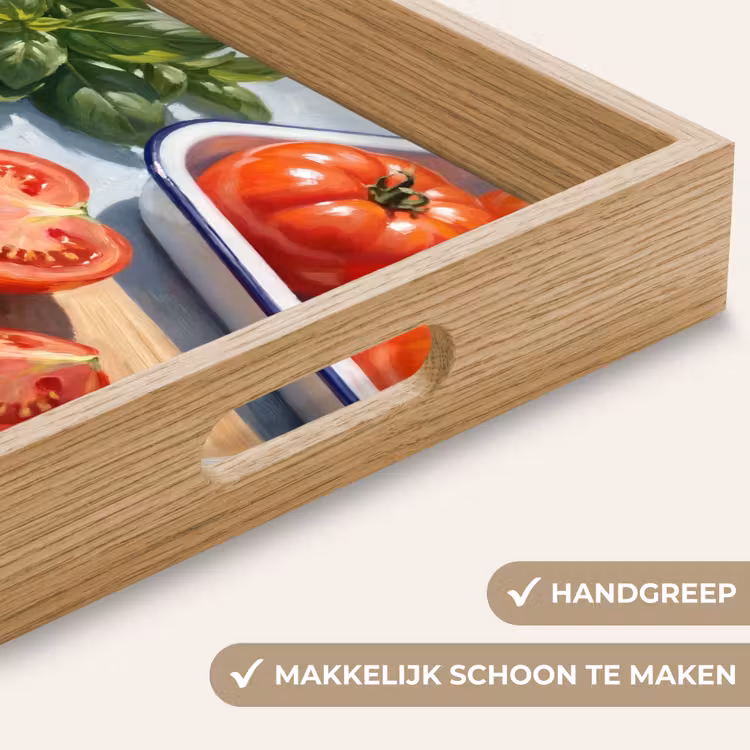 Eten - Keuken - Ingrediënten - Stillleven - Rood Dienblad Rechthoek middel -USP_HandgreepNL
