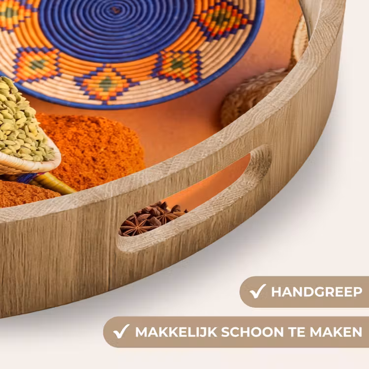 Dienblad - Eten - Kleurrijk - Cultuur - Eten - Kleurrijk - Cultuur Dienblad Rond middel