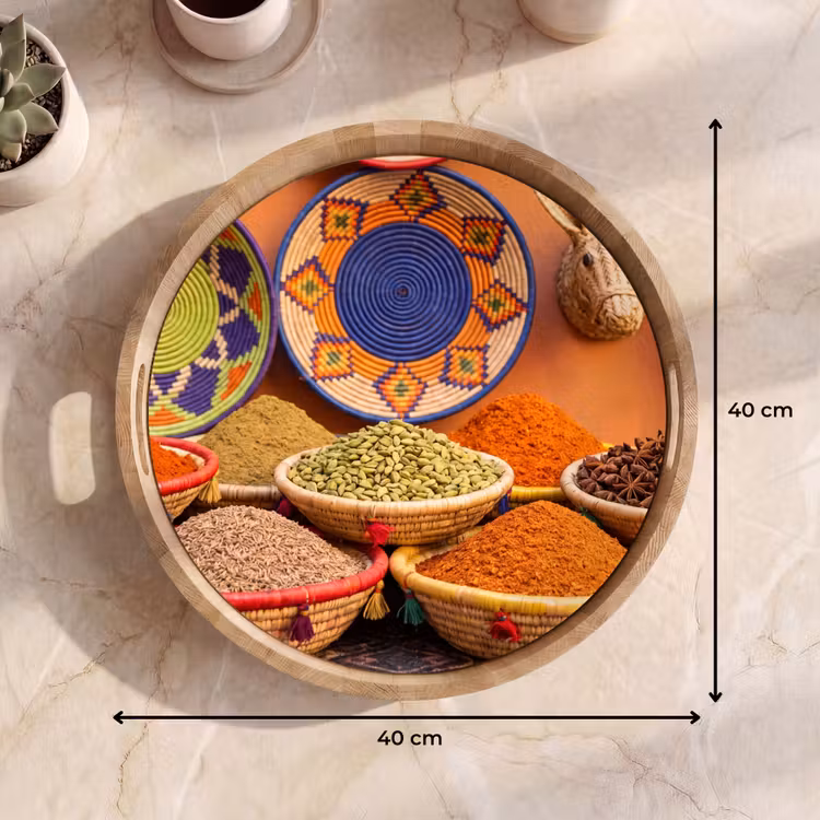 Dienblad - Eten - Kleurrijk - Cultuur - Eten - Kleurrijk - Cultuur Dienblad Rond middel