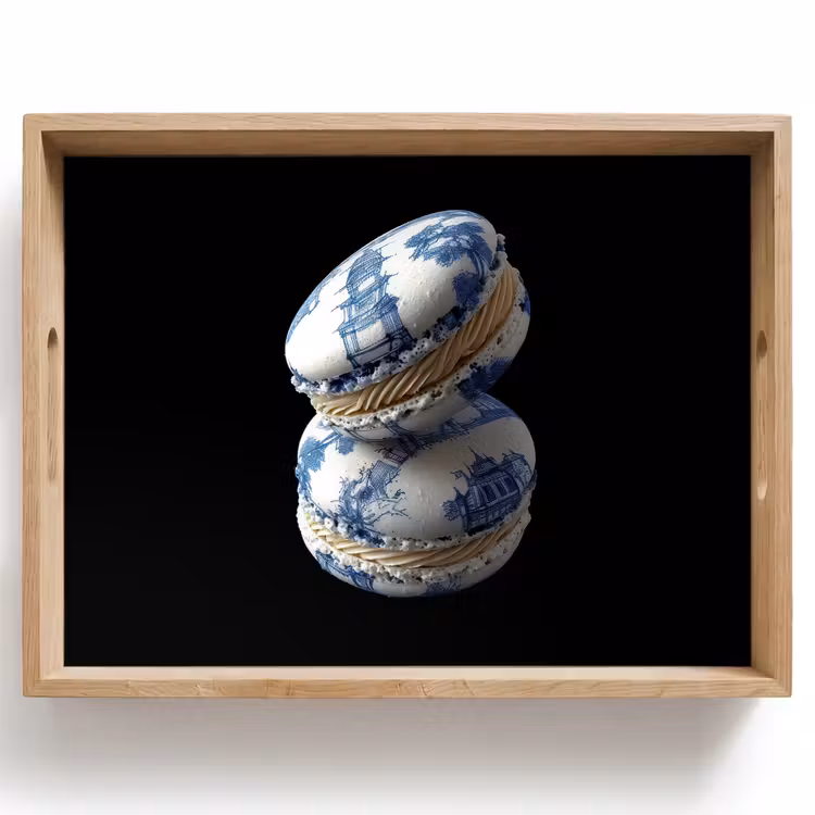 Eten - Macarons - Delfts blauw - Koekjes Dienblad Rechthoek middel -z3d_shopping