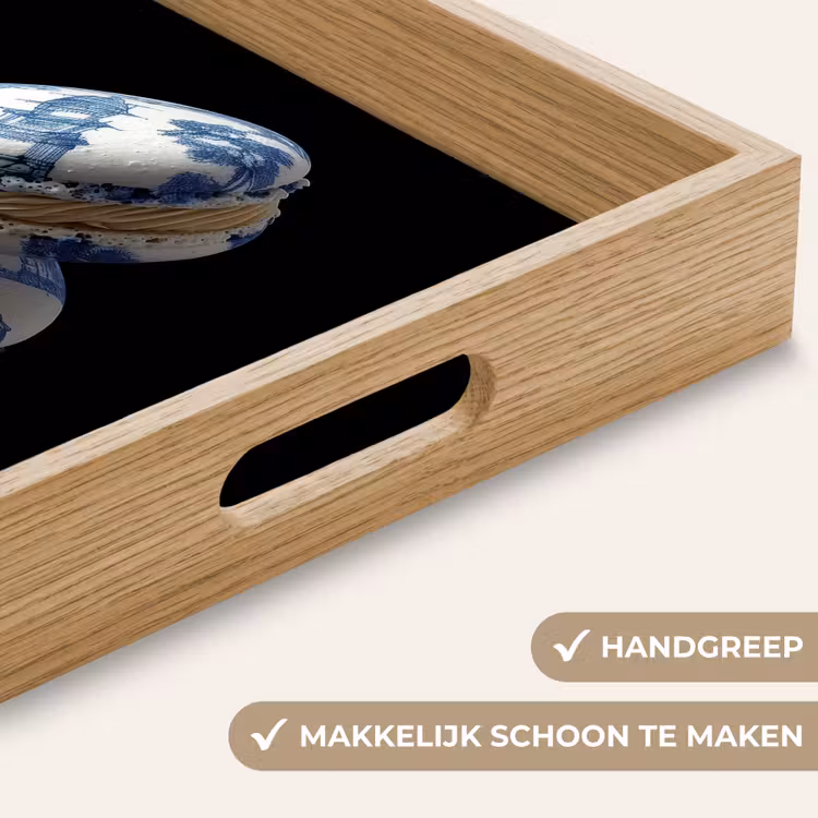 Eten - Macarons - Delfts blauw - Koekjes Dienblad Rechthoek middel -USP_HandgreepNL
