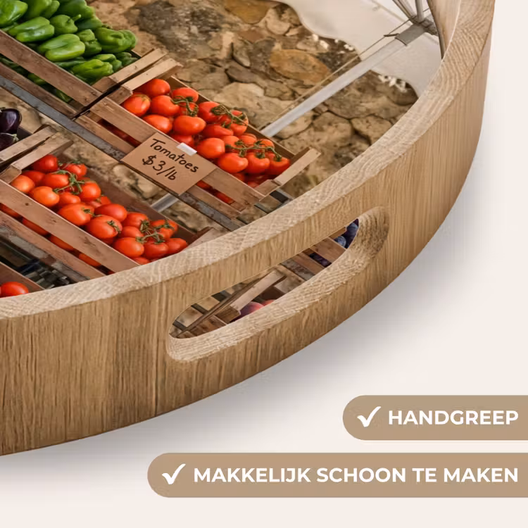 Dienblad - Eten - Markt - Vers - Eten - Markt - Vers Dienblad Rond middel