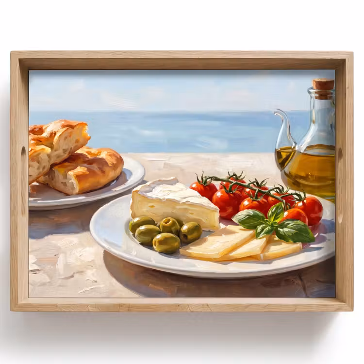 Eten - Middellandse Zee - Natuur - Geschilderd Dienblad Rechthoek middel -z3d_shopping