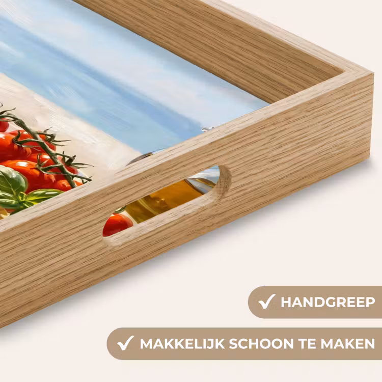 Eten - Middellandse Zee - Natuur - Geschilderd Dienblad Rechthoek middel -USP_HandgreepNL