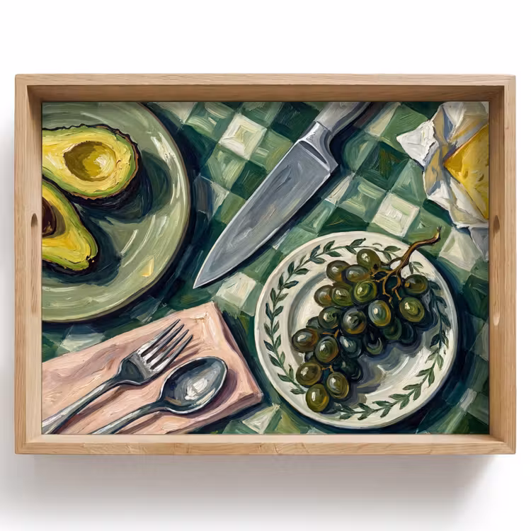 Eten - Ontbijt - Tafel - Modern - Groen Dienblad Rechthoek middel -z3d_shopping