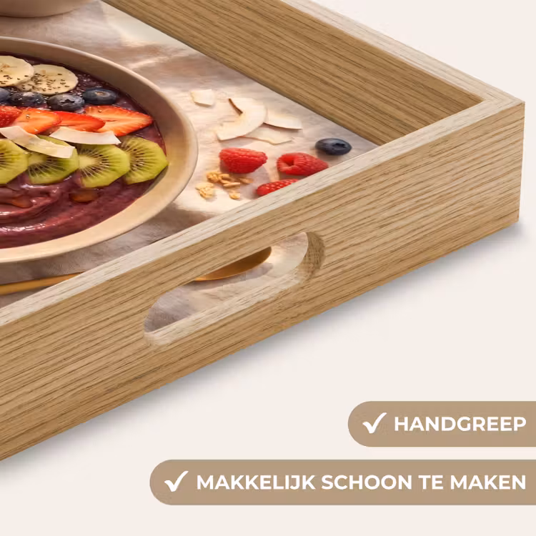 Eten - Ontbijtkom - Fruit - Gezond - Kleurrijk Dienblad Rechthoek middel -USP_HandgreepNL