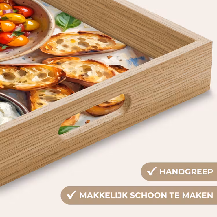 Eten - Tomaat - Brood - Kleurrijk - Keuken Dienblad Rechthoek middel -USP_HandgreepNL