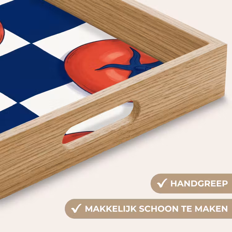 Eten - Tomaten - Keuken - Illustratie - Rood-Blauw Dienblad Rechthoek middel -USP_HandgreepNL
