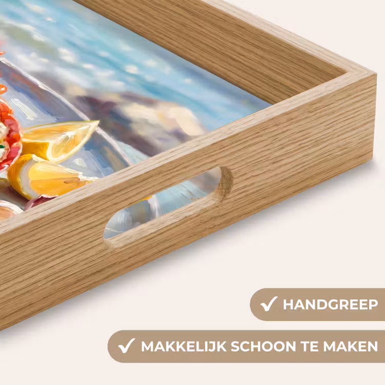 Eten - Zee - Kust - Modern - Blauw Dienblad Rechthoek middel -USP_HandgreepNL
