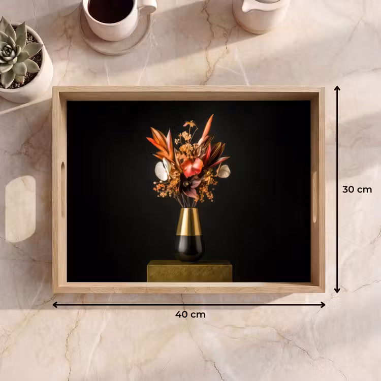Exotisch - Boeket - Vaas - Goud Dienblad Rechthoek middel -USP_Formaat