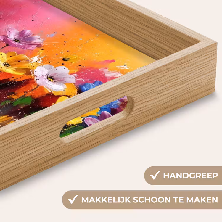 Fantasiebloemen - Verf - Speels Dienblad Rechthoek middel -USP_HandgreepNL