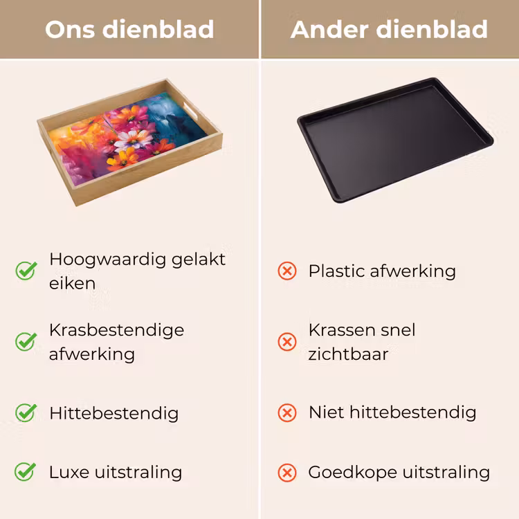 Felle bloemen - Dynamisch - Levendig Dienblad Rechthoek middel -USP_VergelijkingNL