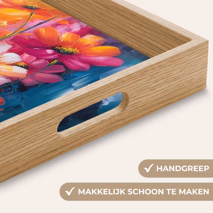 Felle bloemen - Dynamisch - Levendig Dienblad Rechthoek middel -USP_HandgreepNL