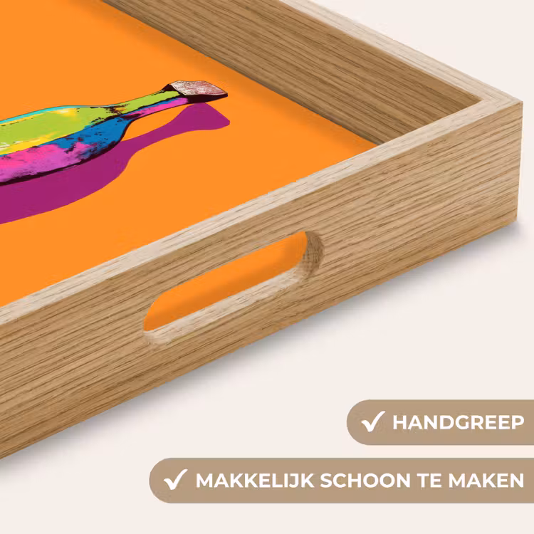 Felle kleuren - Banaan - popart Dienblad Rechthoek middel -USP_HandgreepNL