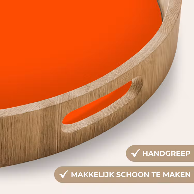 Fiery - Tangerine - Oranje Dienblad Rond middel 914 -USP_HandgreepNL