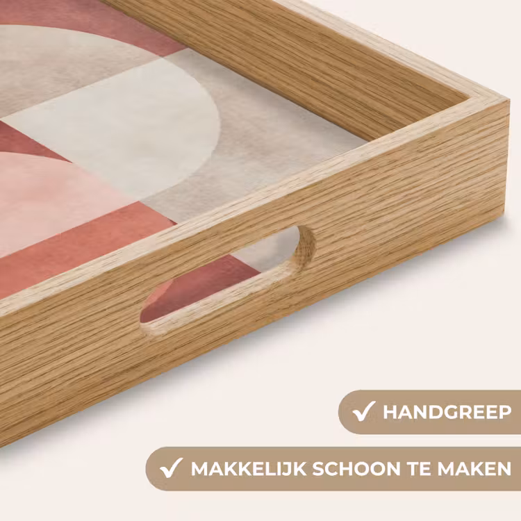 Figuren - Abstract - Roze Dienblad Rechthoek middel -USP_HandgreepNL