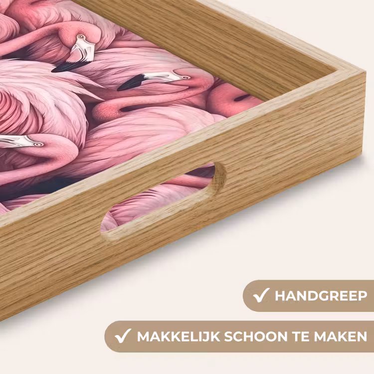 Flamingo - Roze - Dieren Dienblad Rechthoek middel -USP_HandgreepNL
