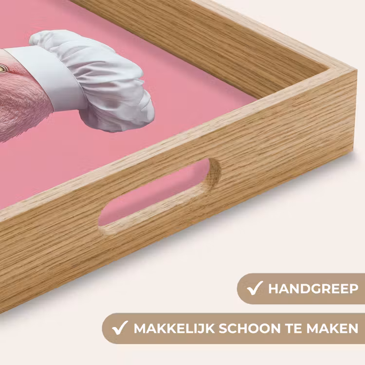 Flamingo - Roze - Koksmuts - Vogel Dienblad Rechthoek middel -USP_HandgreepNL
