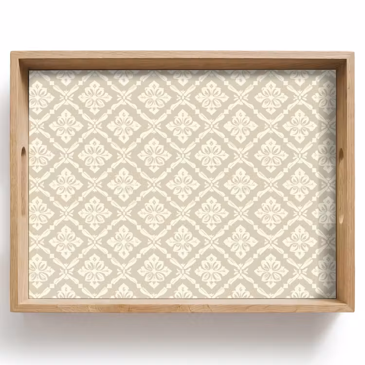 Floraal - Ornament - Beige Dienblad Rechthoek middel 911 -z3d_shopping