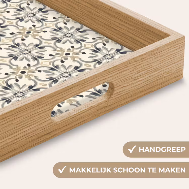 Floraal - Patroon - Kleurrijk Dienblad Rechthoek middel 911 -USP_HandgreepNL