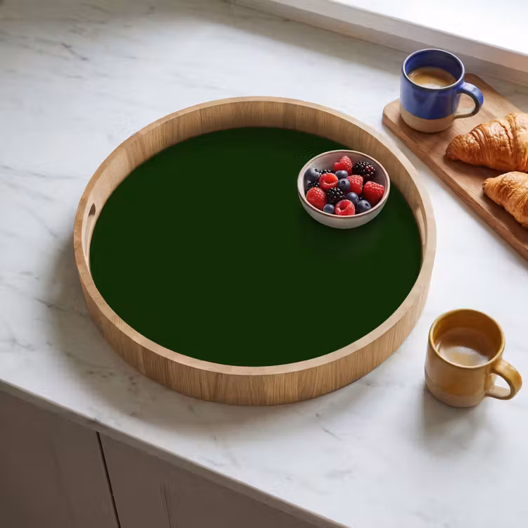Forest - Green - Groen Dienblad Rond middel 914 -sfeer2