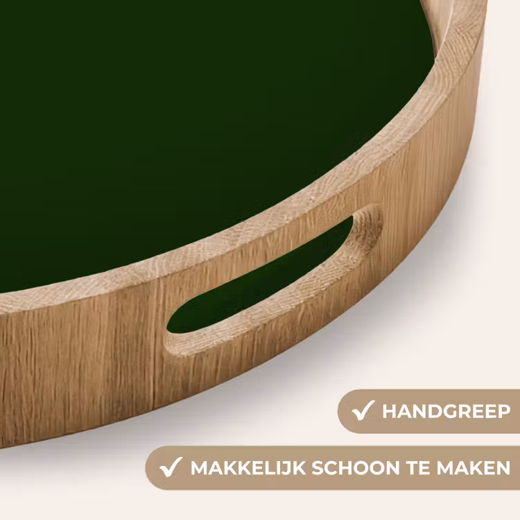 Forest - Green - Groen Dienblad Rond middel 914 -USP_HandgreepNL