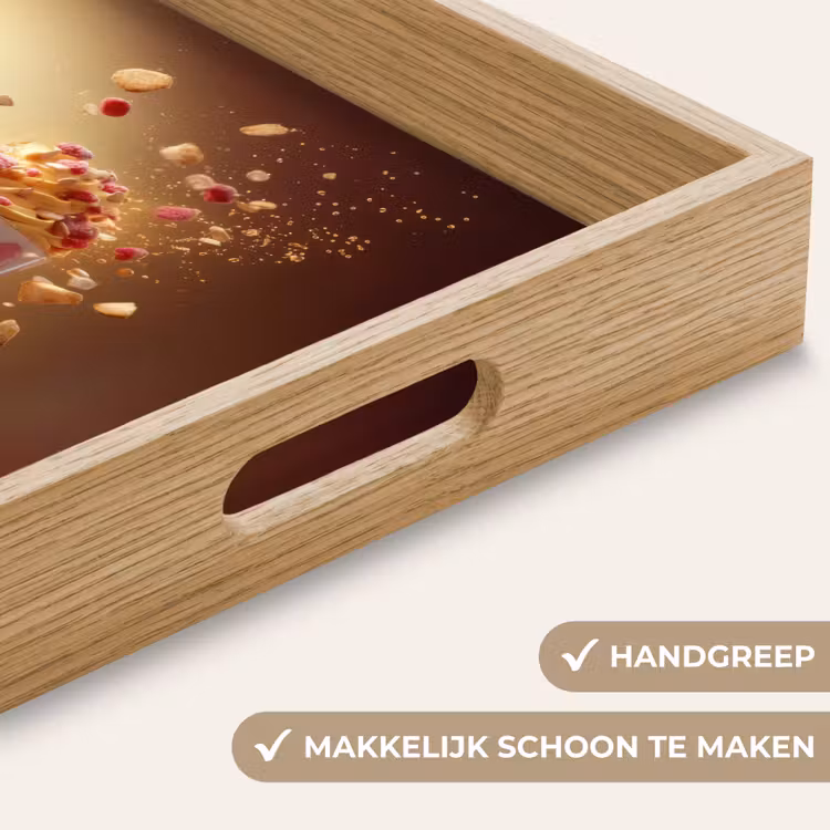 Framboos - Smoothie - Drinken - Roze Dienblad Rechthoek middel -USP_HandgreepNL