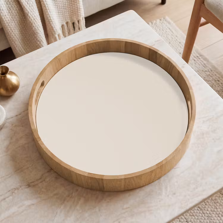 Fresh - Linen - Nude Dienblad Rond middel 914 -sfeer1