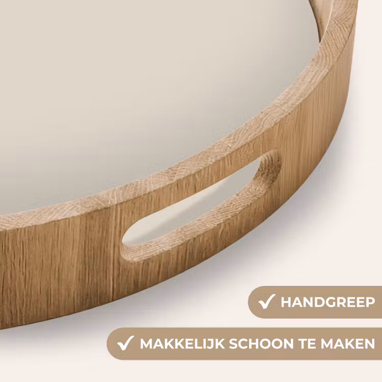 Fresh - Linen - Nude Dienblad Rond middel 914 -USP_HandgreepNL