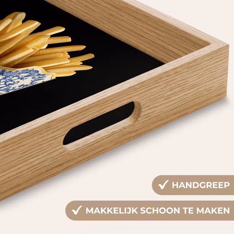 Friet - Porselein - Delfts blauw - Eten Dienblad Rechthoek middel -USP_HandgreepNL