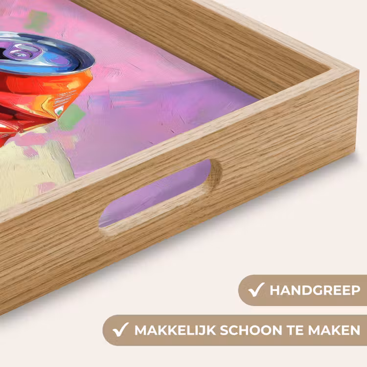 Frisdrank - Blik - Paars Dienblad Rechthoek middel -USP_HandgreepNL