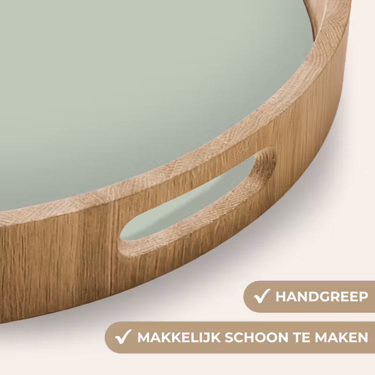 Frosted - Mint - Groen Dienblad Rond middel 914 -USP_HandgreepNL