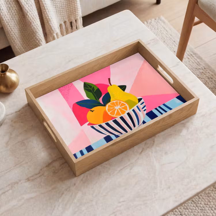 Fruit - Abstracte achtergrond - Roze Dienblad Rechthoek middel -sfeer1