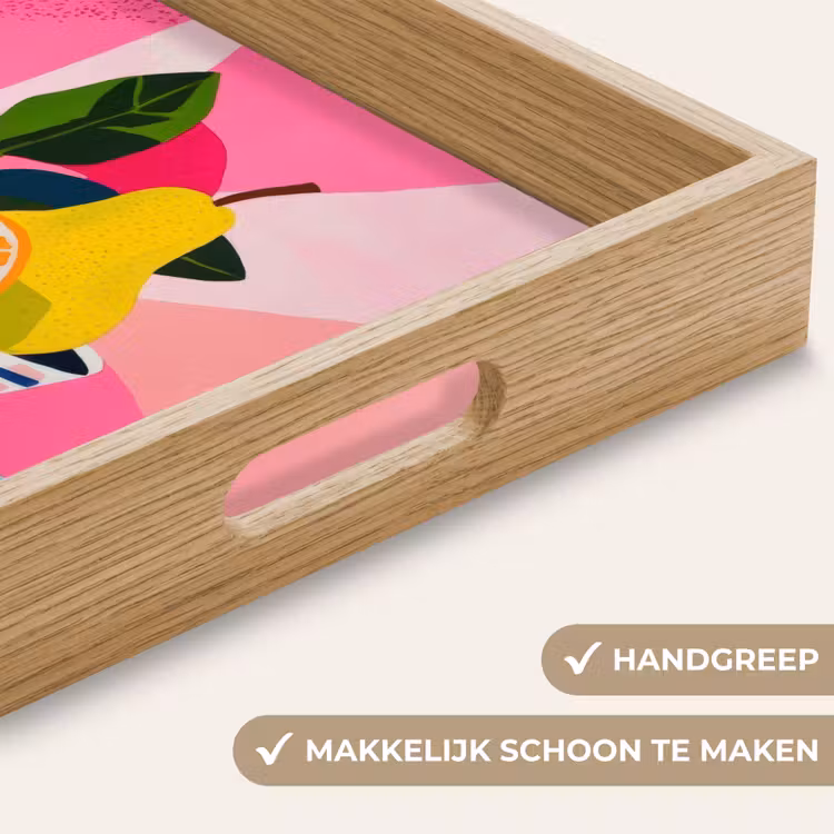 Fruit - Abstracte achtergrond - Roze Dienblad Rechthoek middel -USP_HandgreepNL