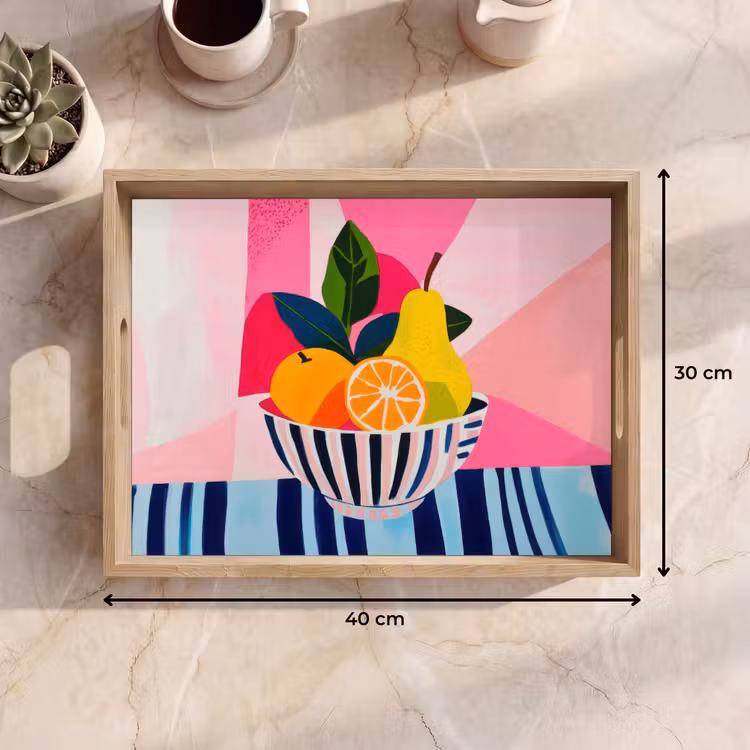 Fruit - Abstracte achtergrond - Roze Dienblad Rechthoek middel -USP_Formaat