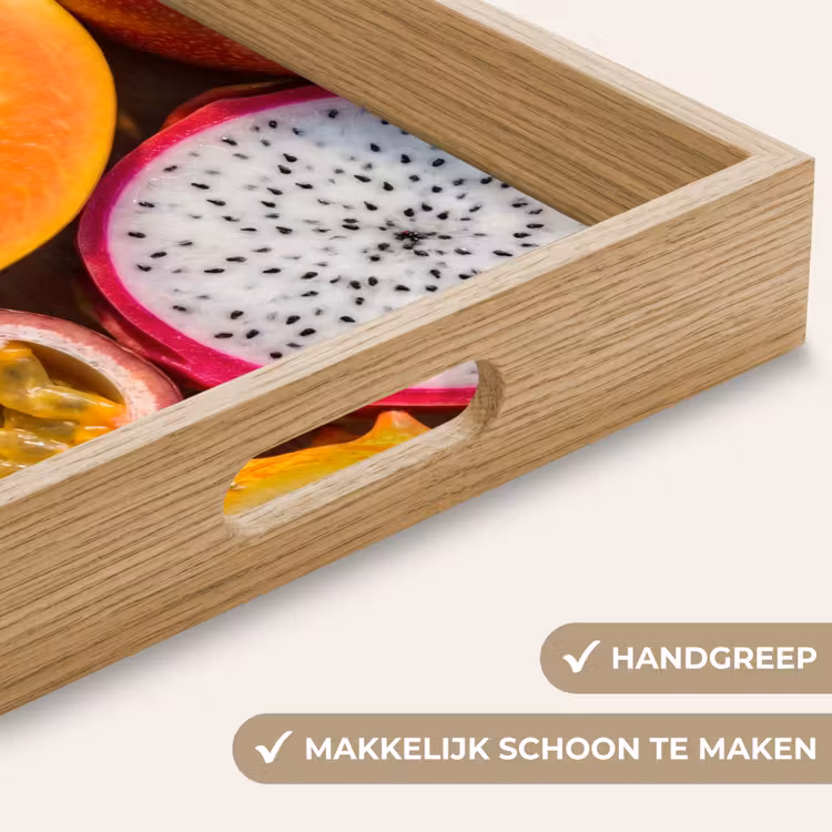 Fruit - Geopend - Tropisch - Eten - Kleurrijk Dienblad Rechthoek middel -USP_HandgreepNL