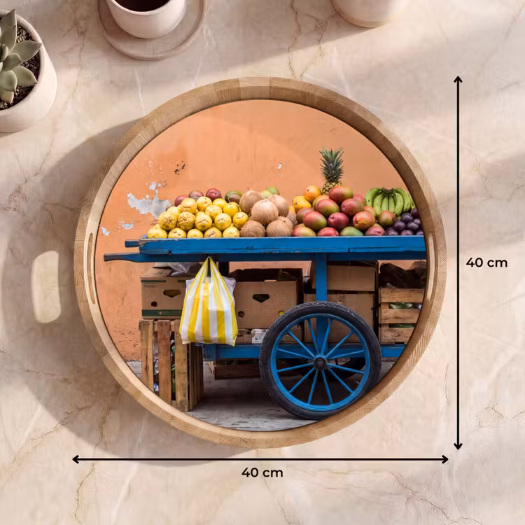 Dienblad - Fruit - Kar - Straat - Fruit - Kar - Straat Dienblad Rond middel