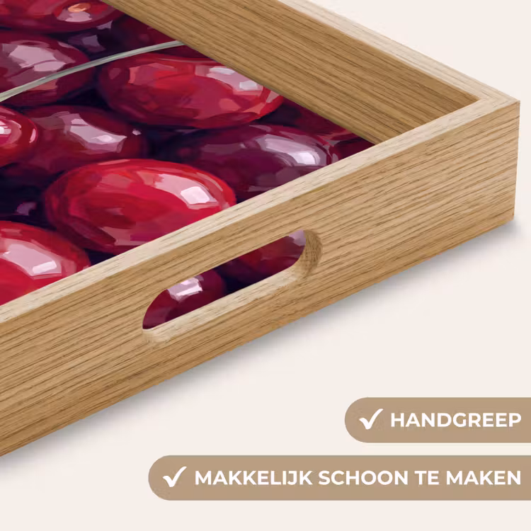 Fruit - Kersen - Eten - Modern - Rood Dienblad Rechthoek middel -USP_HandgreepNL