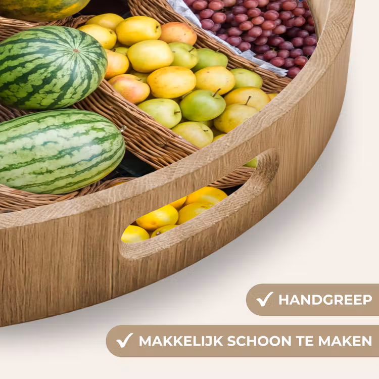 Dienblad - Fruit - Markt - Kleurrijk - Fruit - Markt - Kleurrijk Dienblad Rond middel